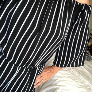 Black/White striped Romper